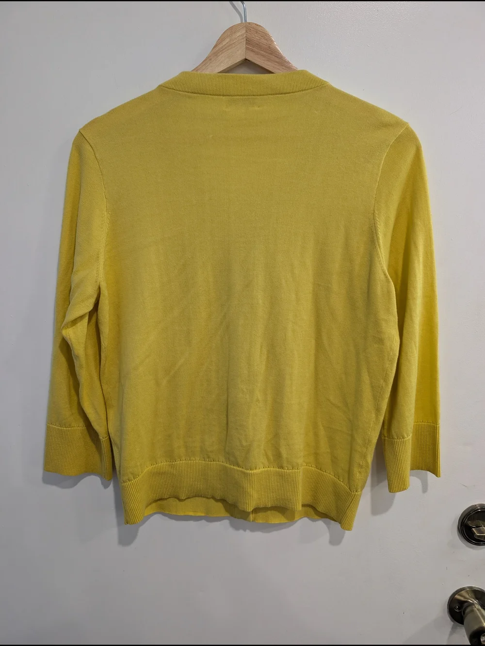 Kate Spade Kati Cardigan Scoop-Neck Yellow 100% Cotton Beading Size Medium